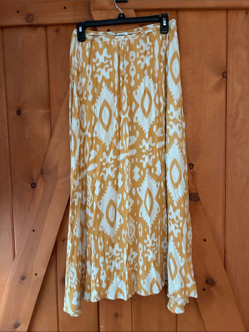 Steve Madden Mustard Yellow Patterned Maxi Skirt
